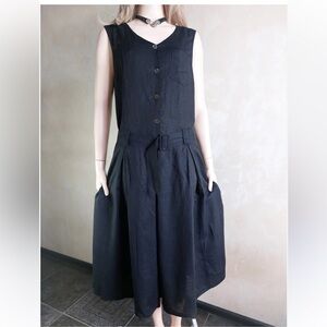 Laura Ashley Classic Black Linen Dress